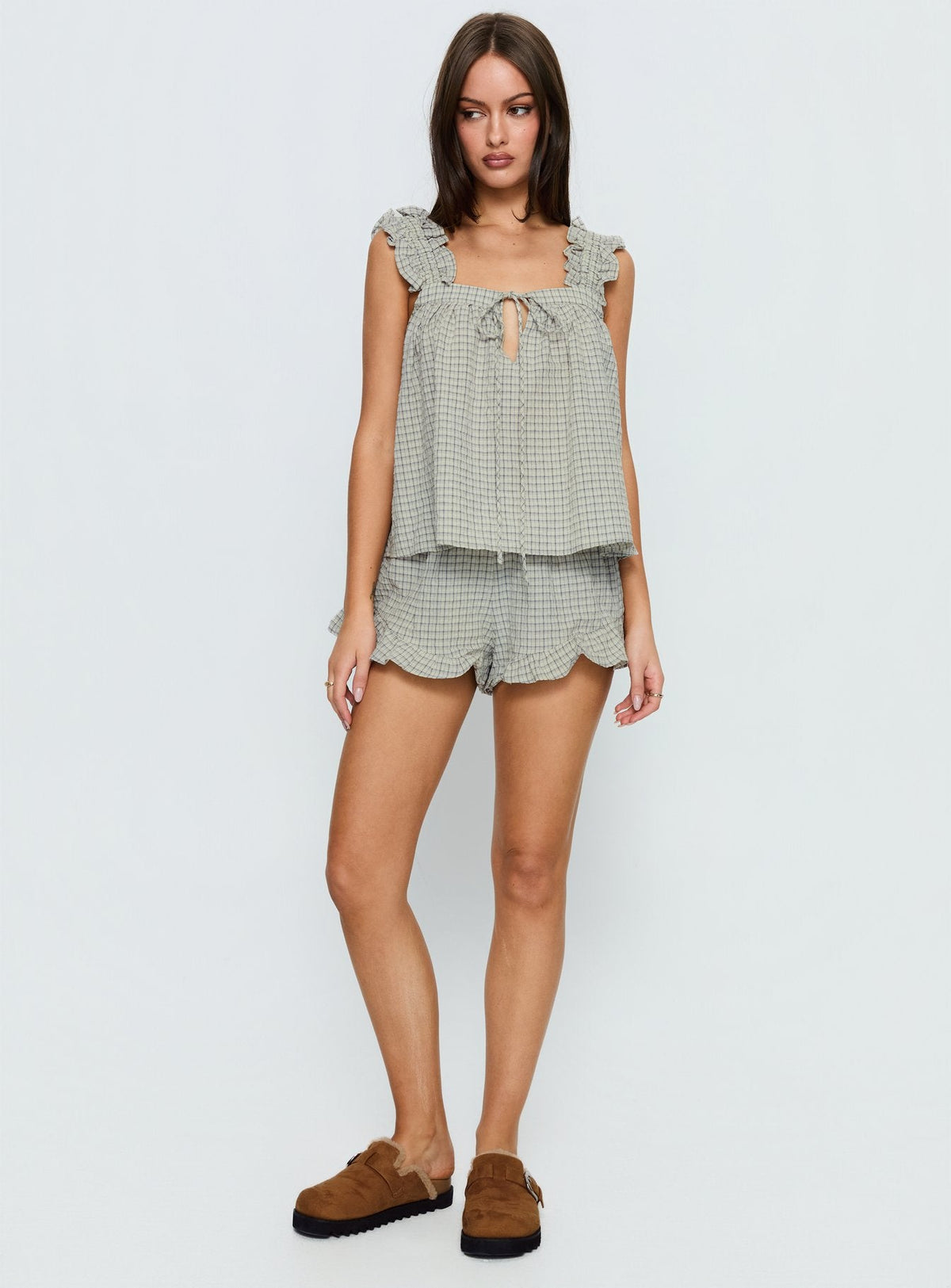 Santabelle Frill Top Check