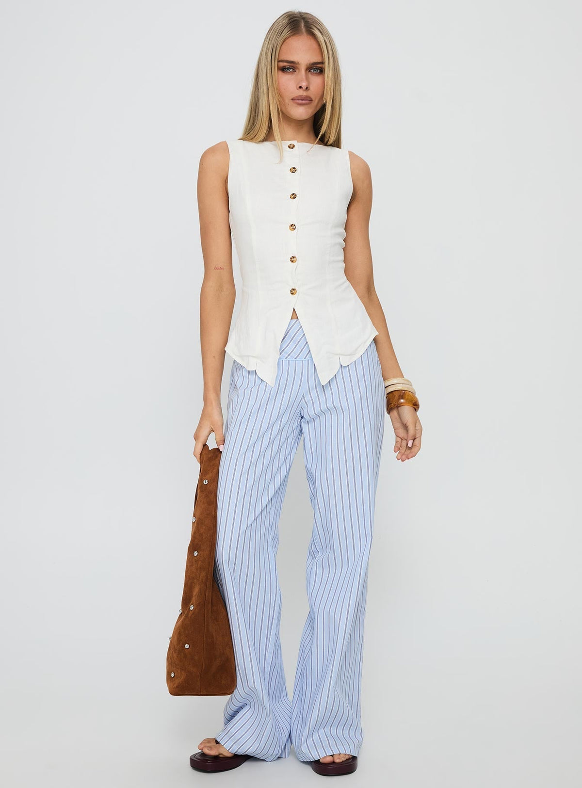 Dulcinea Longline Vest Top White