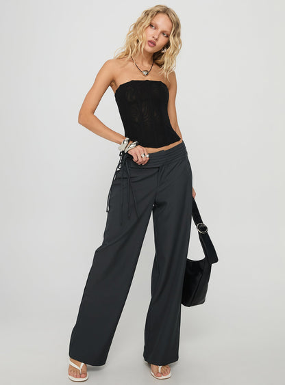Oscuro Longline Mesh Corset Top Black