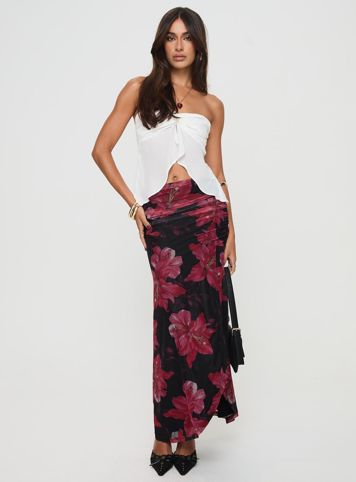 Coleson Strapless Top White
