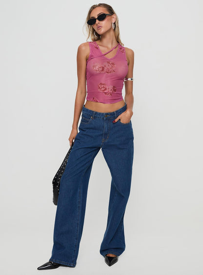 Dangelio Mesh Top Pink