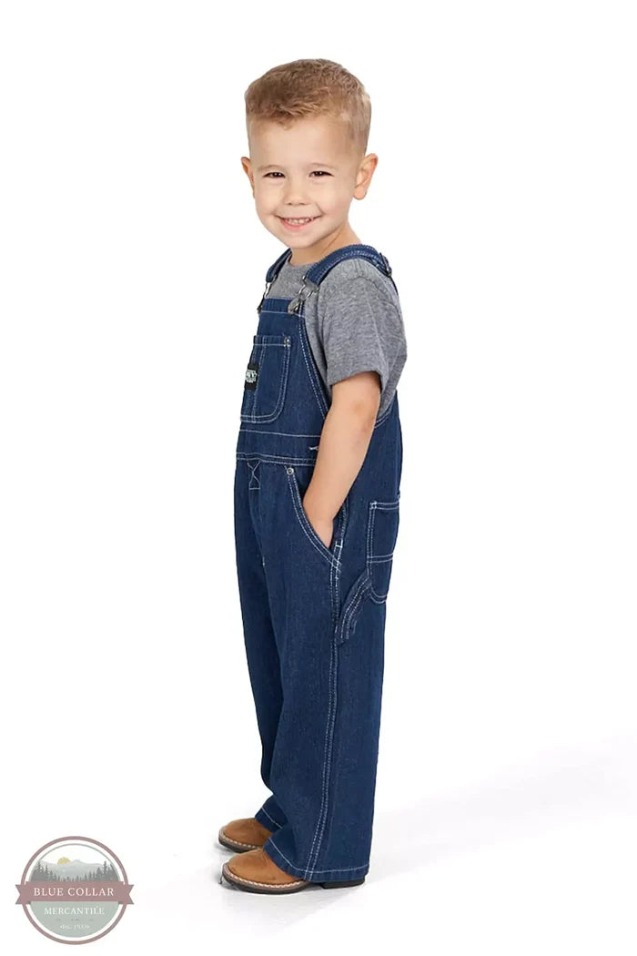 Key 224.45 Toddler Bib Overalls in Denim Side View