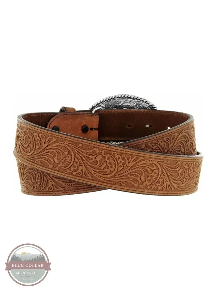 Justin 242CG Floral Leather Trophy Belt Back View