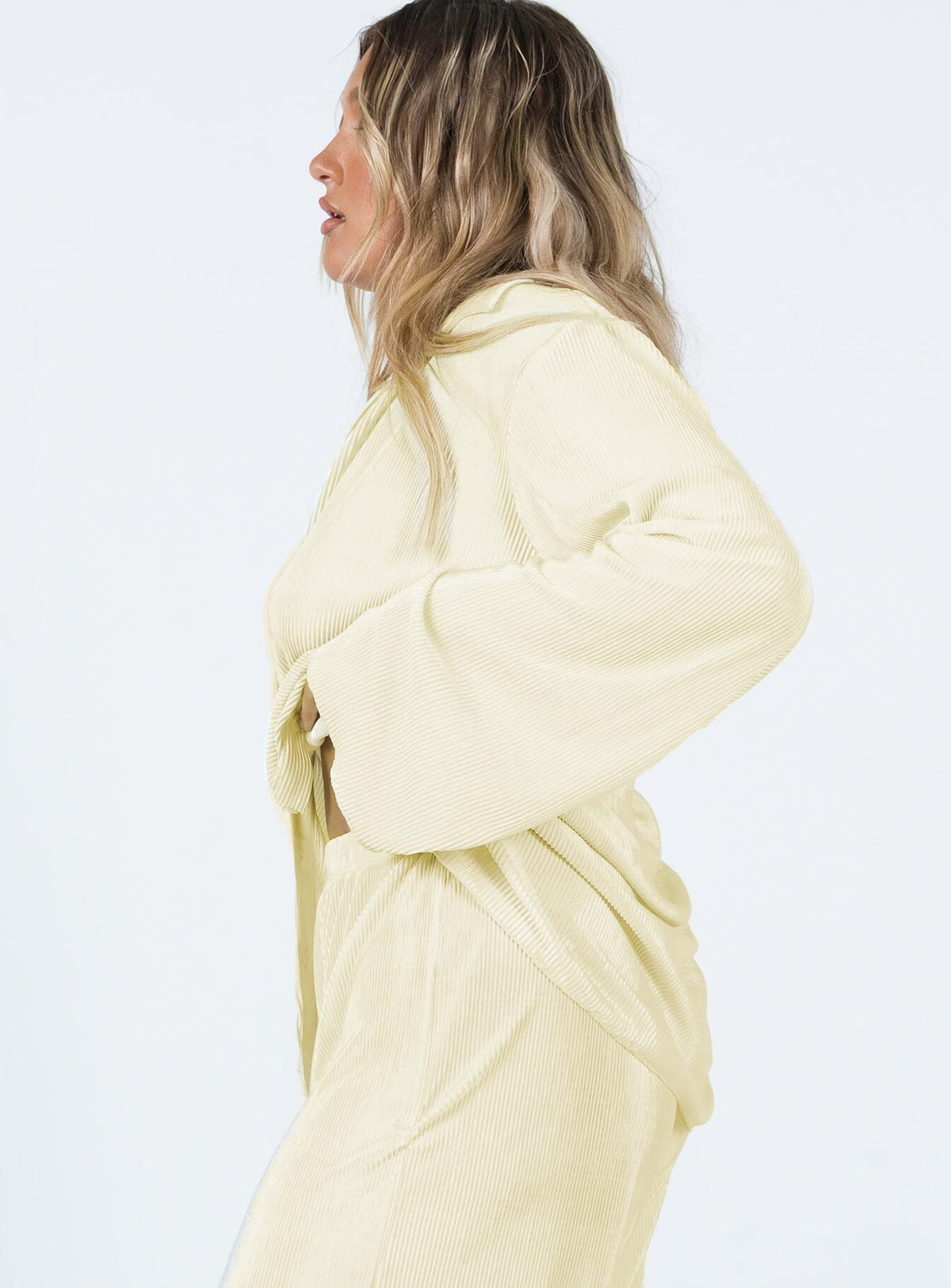 Taina Pleated Shirt Cream