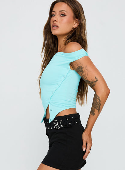 Karre Off The Shoulder Top Aqua