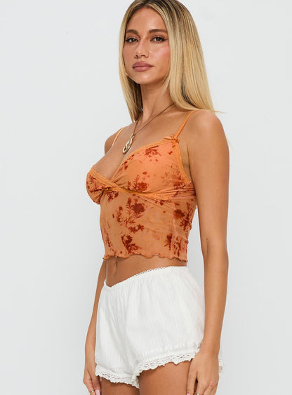 Shepherd Top Orange Floral