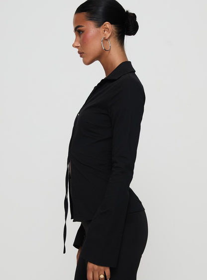 Nataline Long Sleeve Top Black