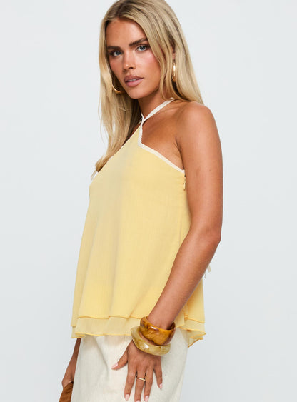 Rafaella Halter Top Lemon / Cream