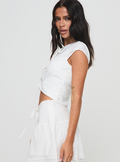 Junea Tie Top White
