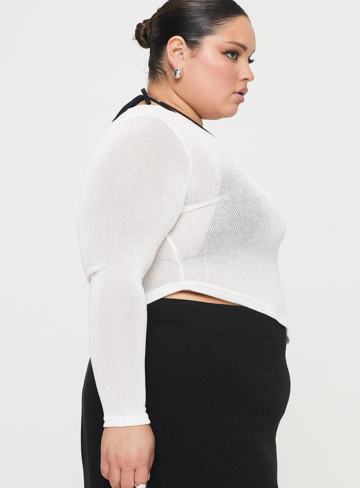 Pratt Long Sleeve Top White Curve