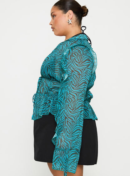 Holidaze Long Sleeve Top Zebra Curve