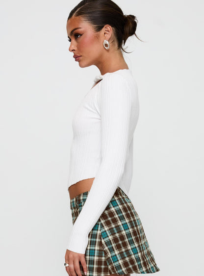 Ellara Long Sleeve Top White