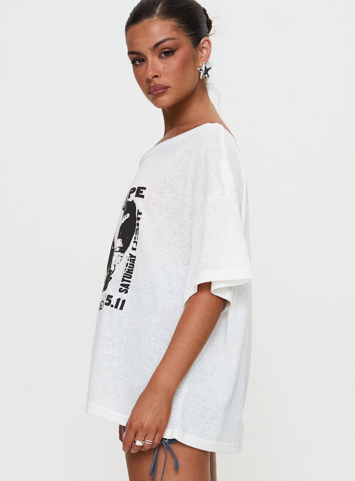 Kippa Off The Shoulder Tee White