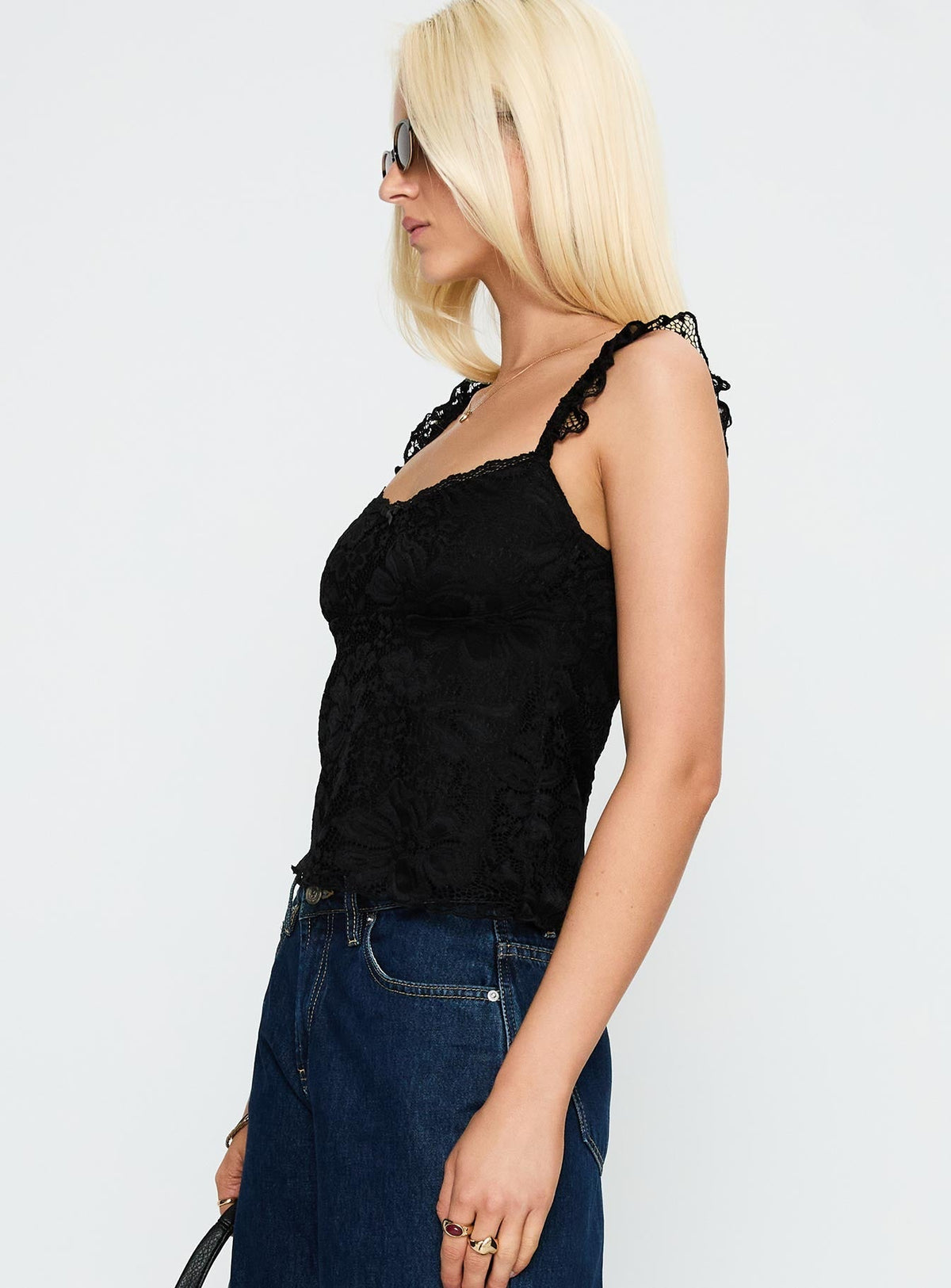 Madaleine Lace Top Black