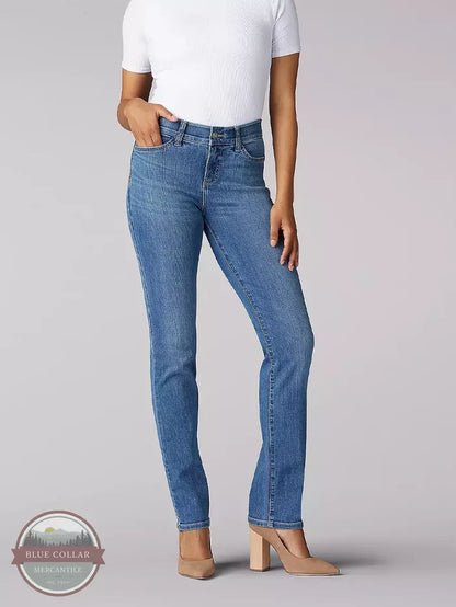 Lee 3413036 Flex Motion Regular Fit Straight Leg Jeans in Juniper Front View