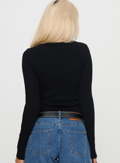 Passoni Long Sleeve Top Black