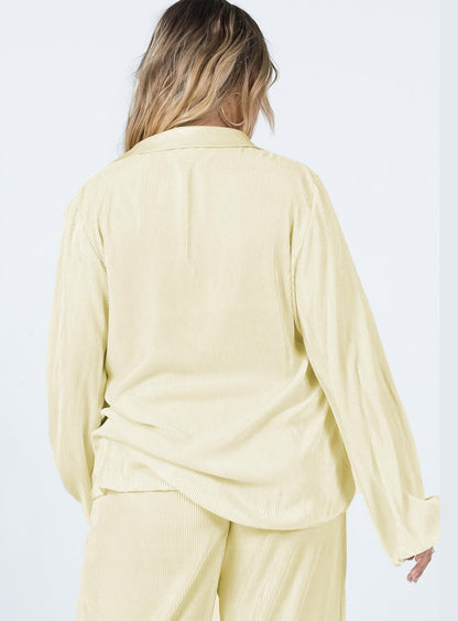 Taina Pleated Shirt Cream