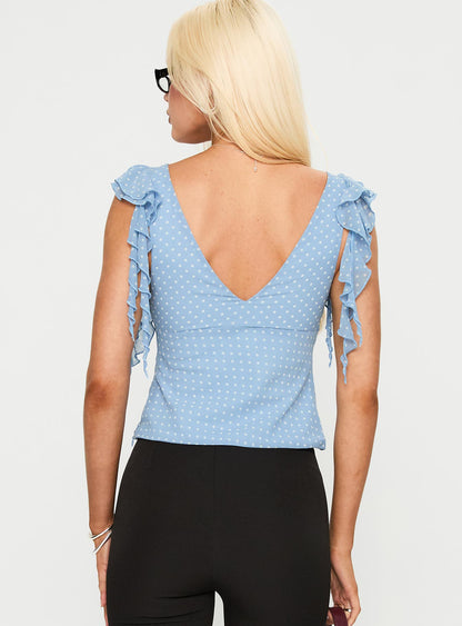Miztry Top Blue Polka