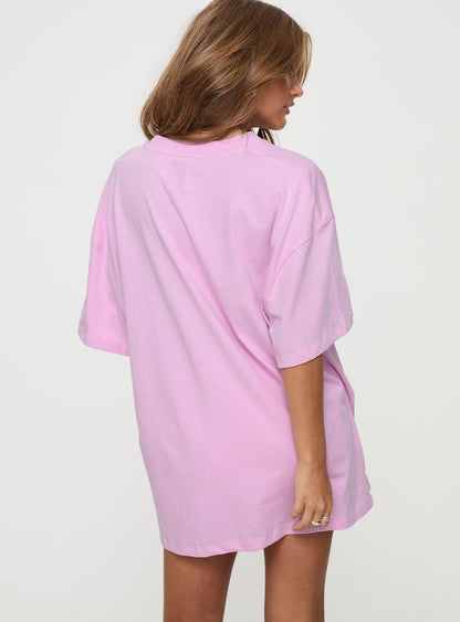 Hibiscus Haven Oversized Tee Pink