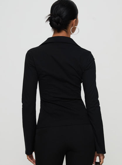 Nataline Long Sleeve Top Black