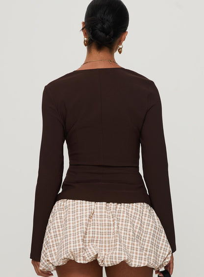 Gaskin Long Sleeve Top Brown