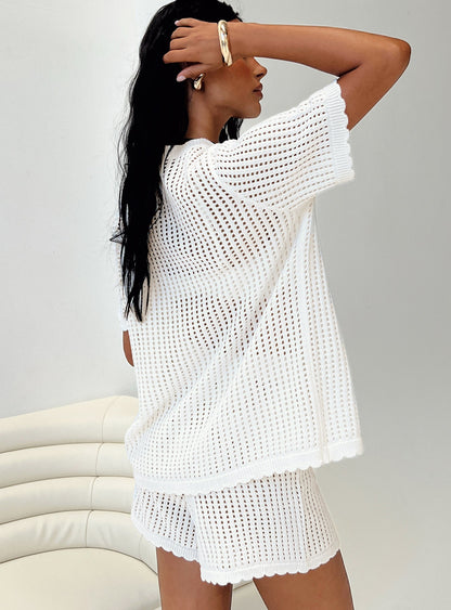 Beach Day Knit Set White
