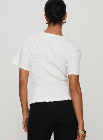 Maybe Tomorrow Ruched Top White