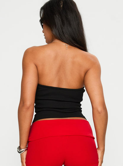 Baseline Strapless Rib Top Black