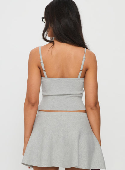 Juni Knit Cami Top Grey Marle