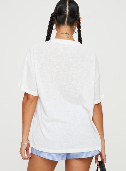 Larry Lobster Oversized Tee White