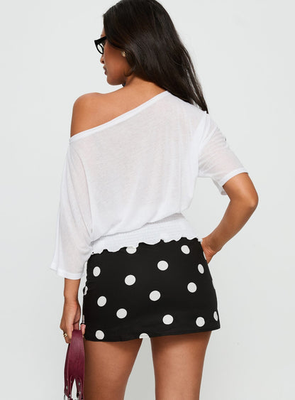 Dayten Off Shoulder Sheer Top White