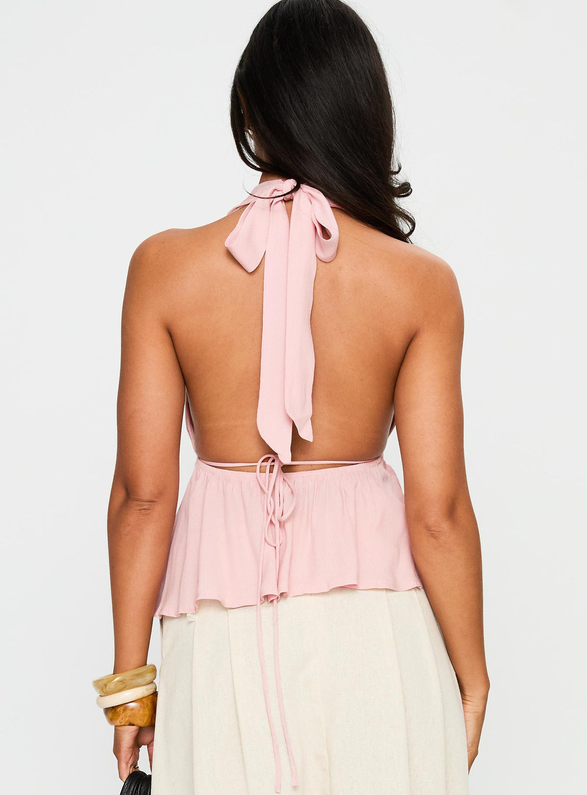 Saddler Halter Top Pink