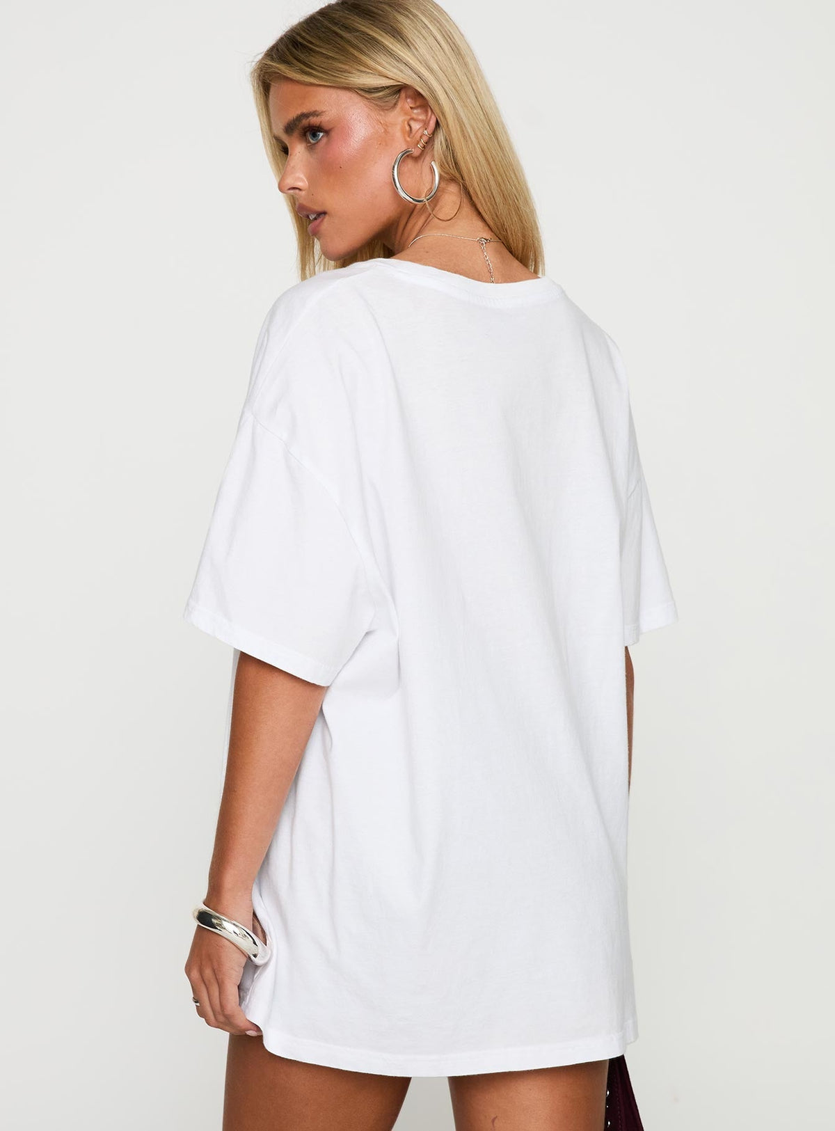 Mi Amore Pasta Oversized Tee White