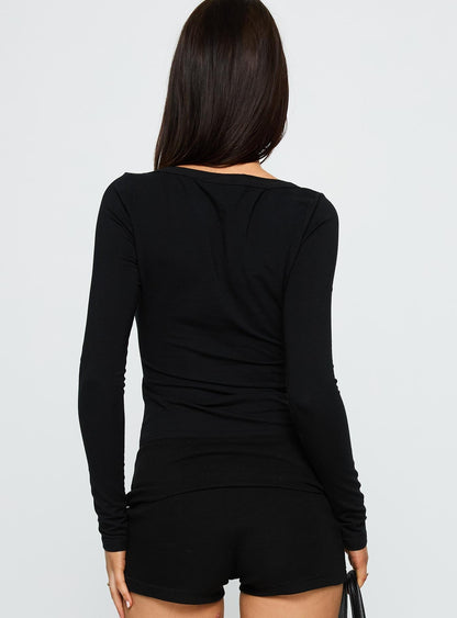 Count Me In Long Sleeve Top Black