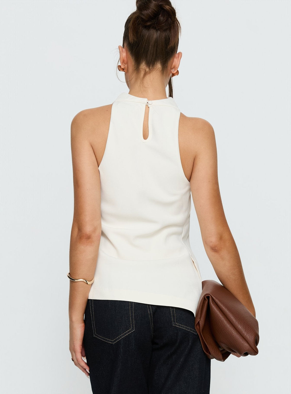 Days Get Dark Asymmetrical Top Cream