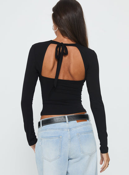 French Press Long Sleeve Top Black