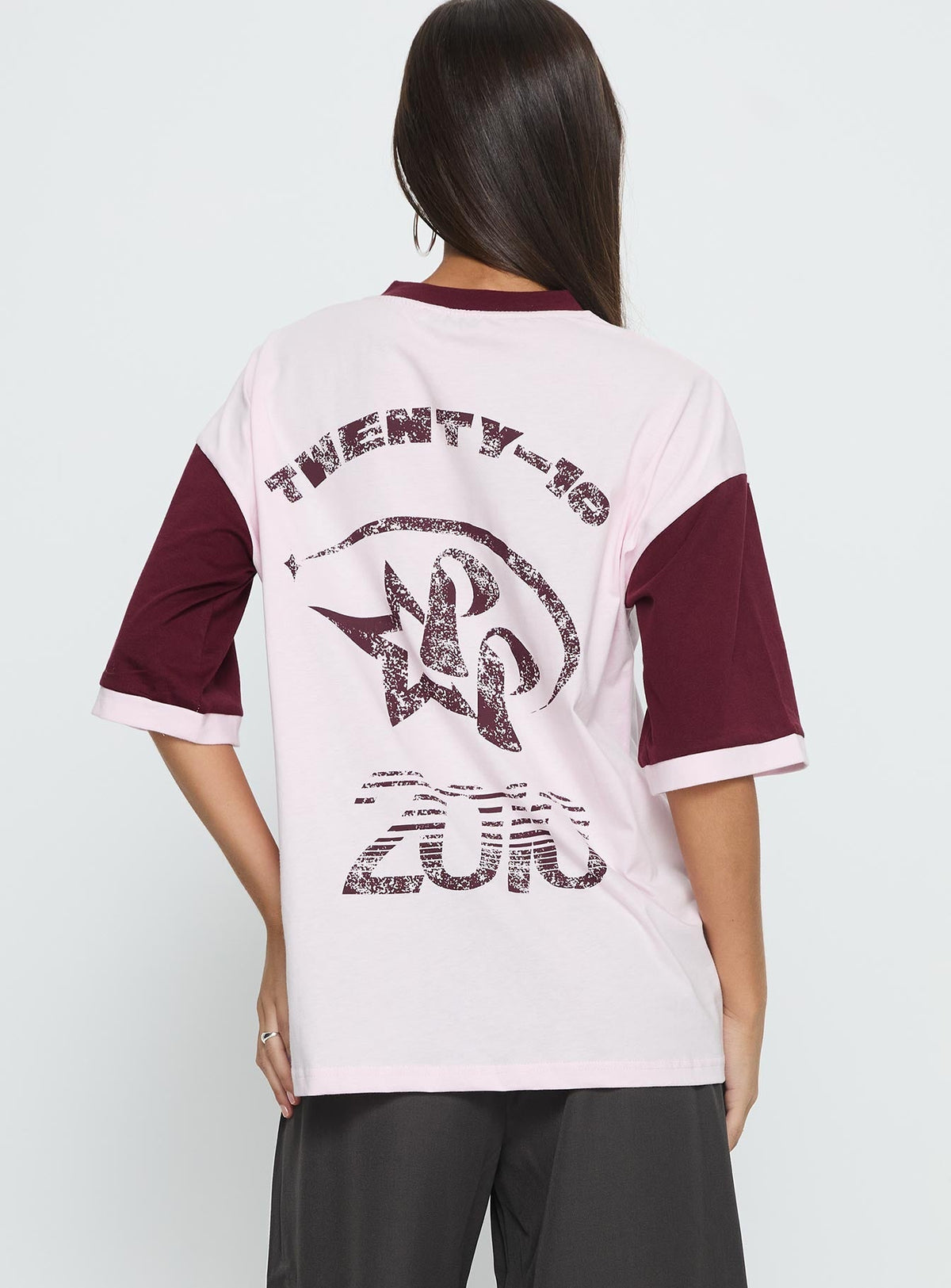 Nachell Short Sleeve Moto Top Pink
