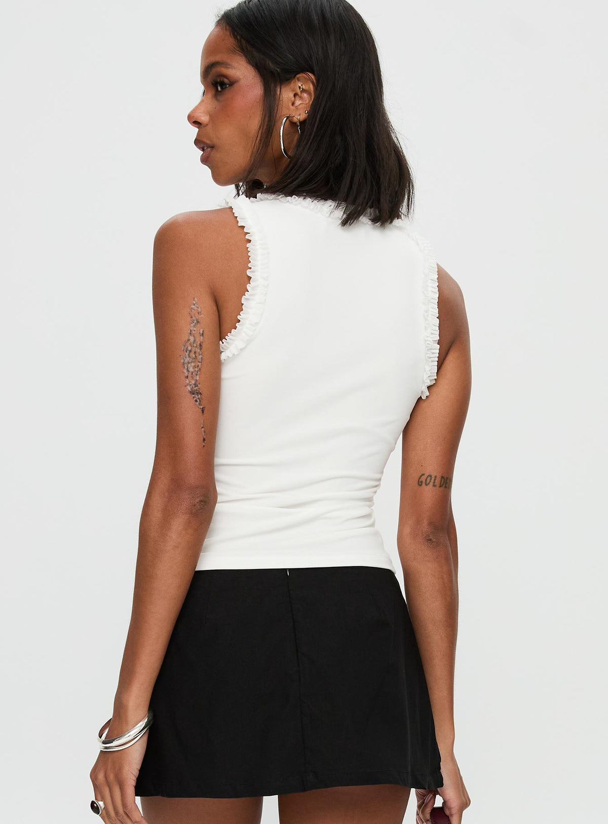 Danyia Frill Top White