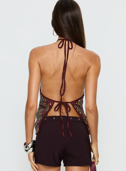 September Sunsets Halter Top Wine
