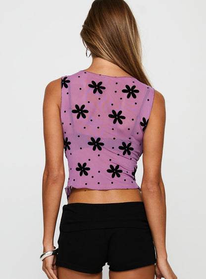 Avelaine Mesh Top Mauve