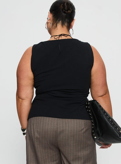 Lose Your Number High Neck Top Black Curve