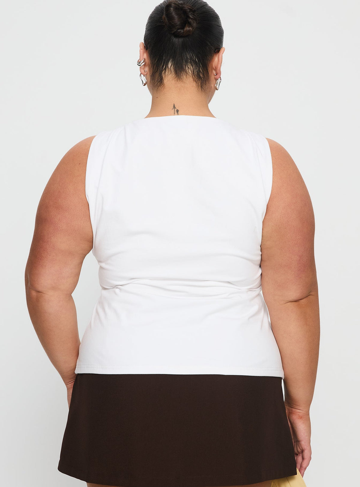 Lose Your Number High Neck Top White Curve