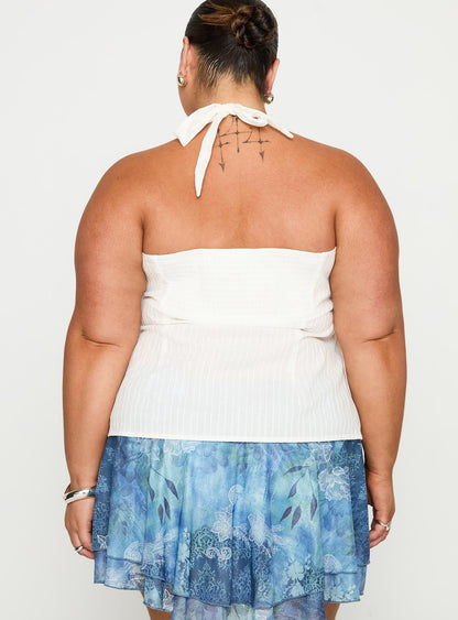 Isabetta Halter Top White Curve