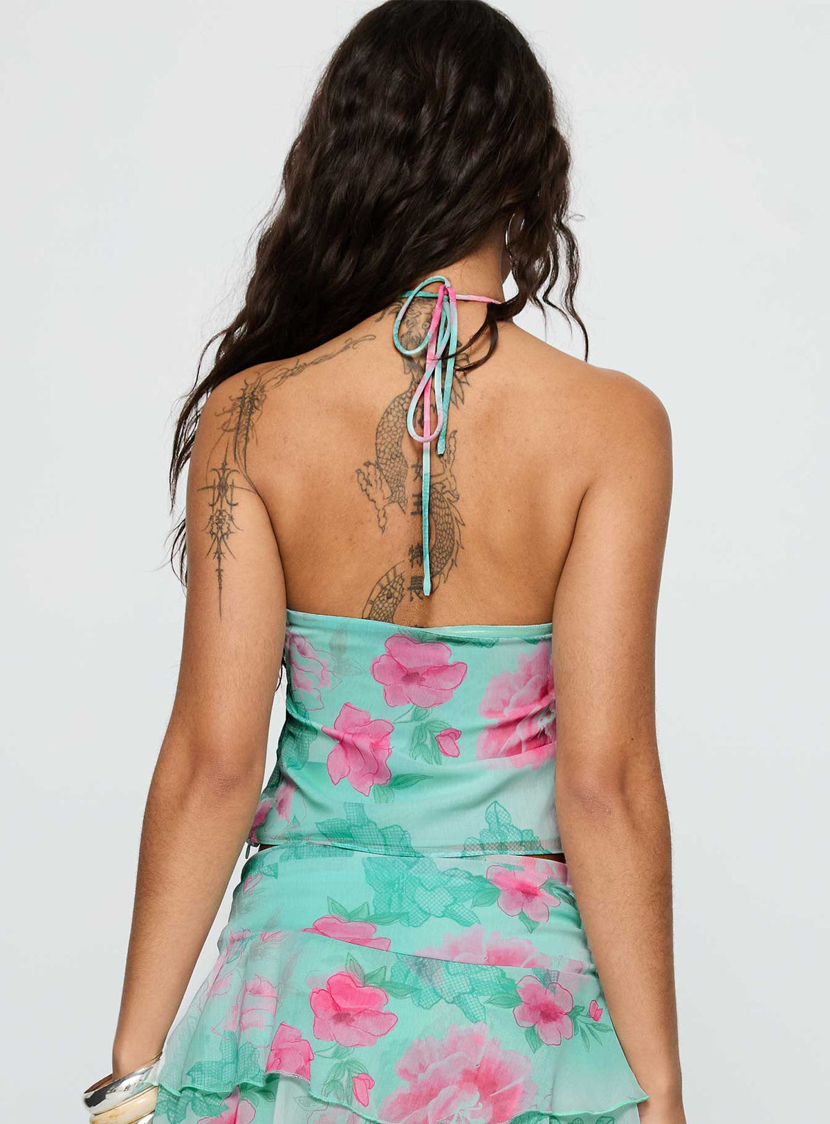 Naturally Halter Ring Top Blue Multi