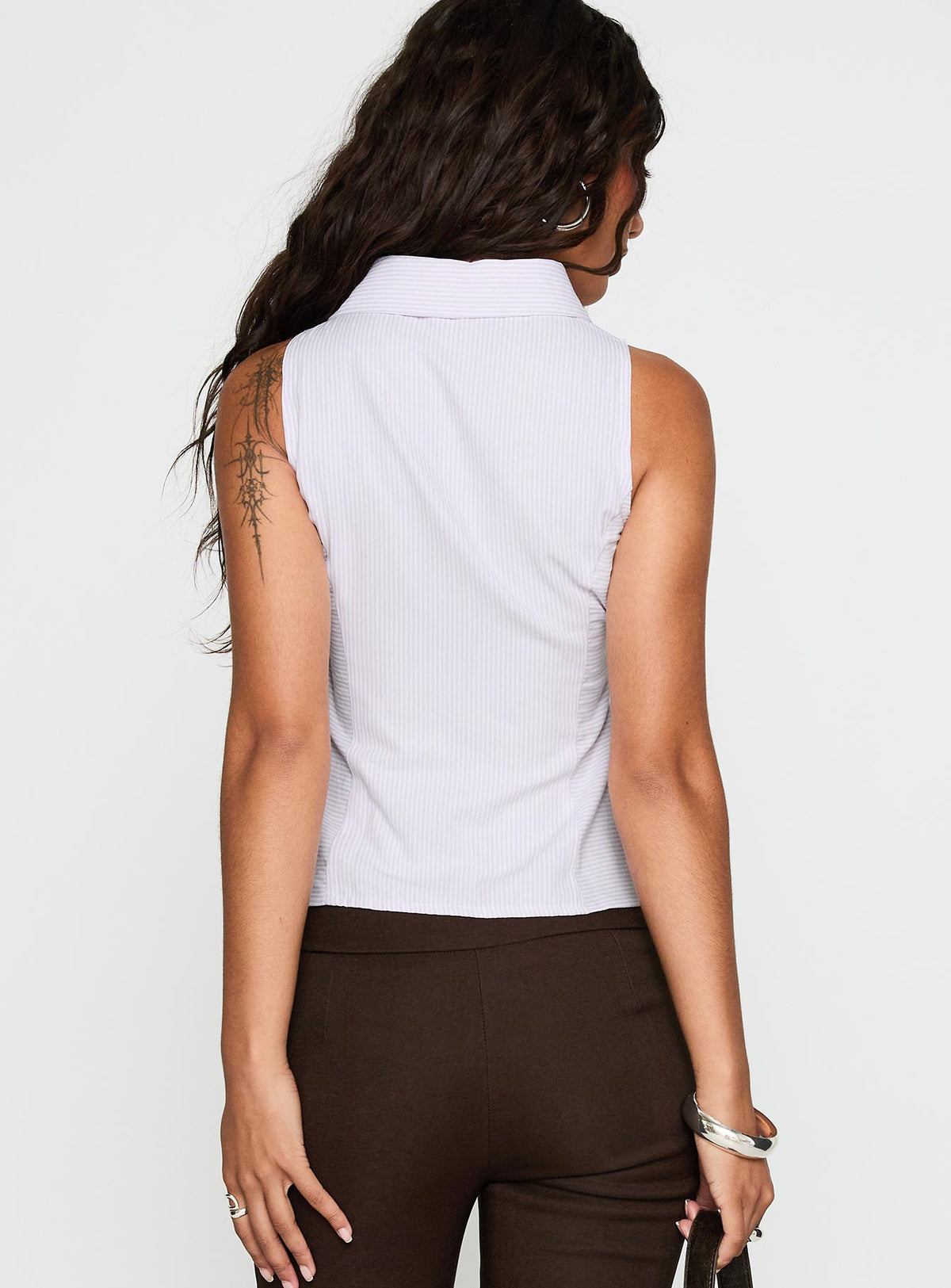 Mark On Me Sleeveless Top Purple Stripe