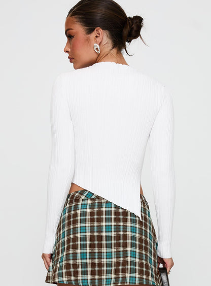 Ellara Long Sleeve Top White