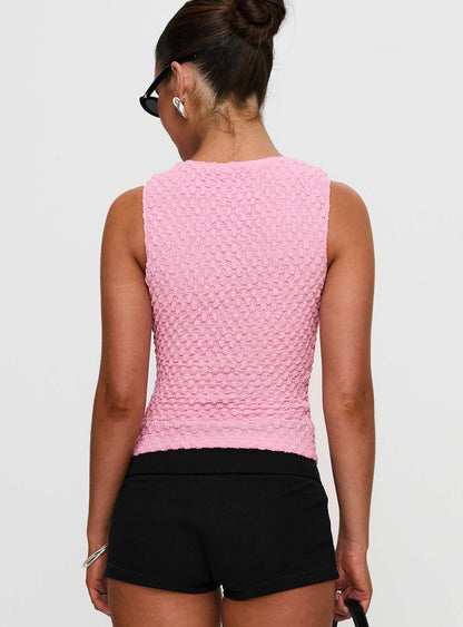 Goodnight And Go Textured Top Pink