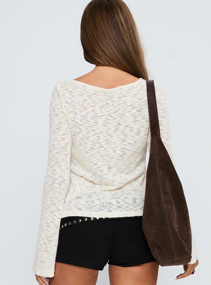 Follow Emotions Wide Neck Top Cream