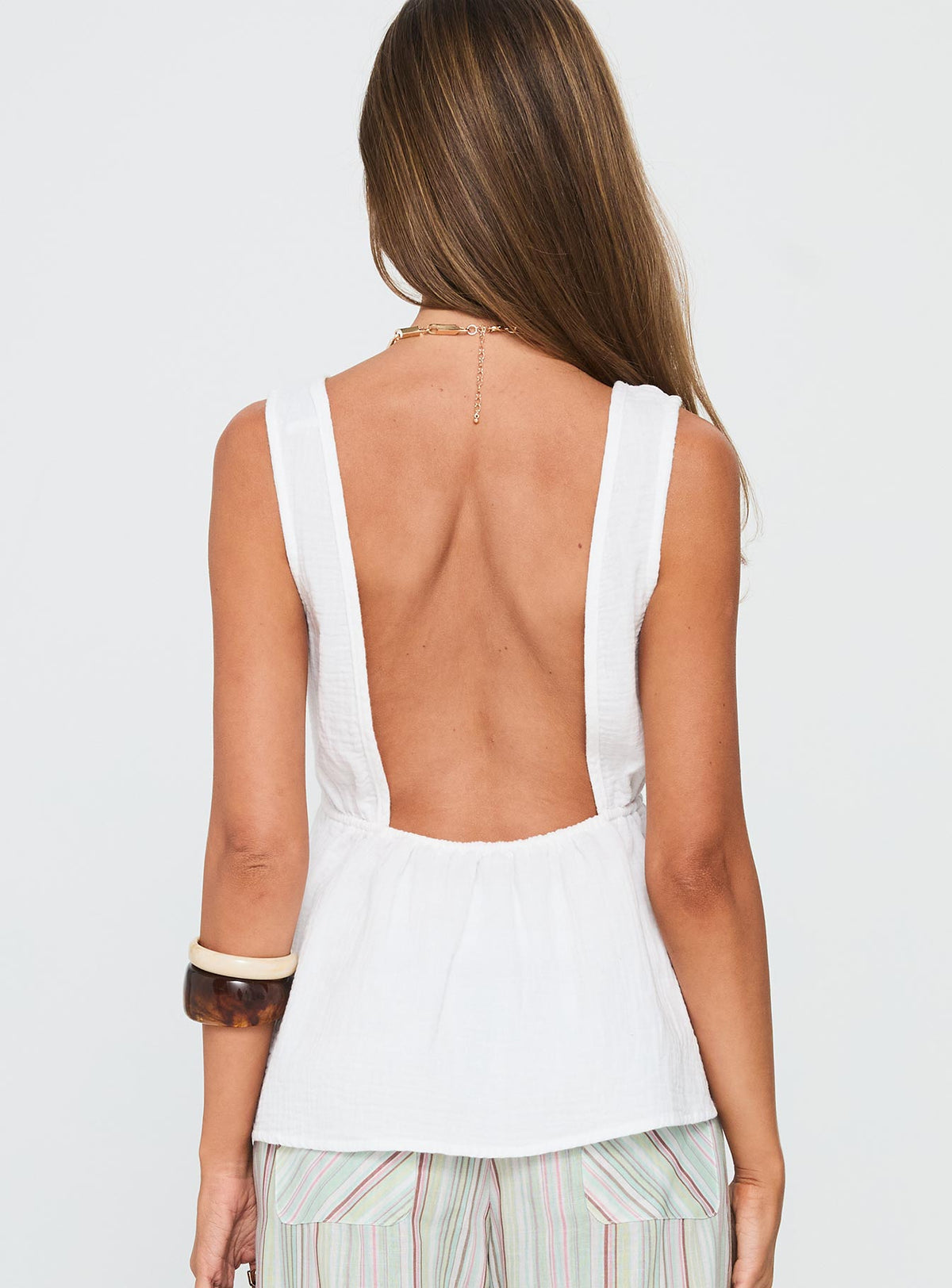 Dianna Babydoll Cami Top White
