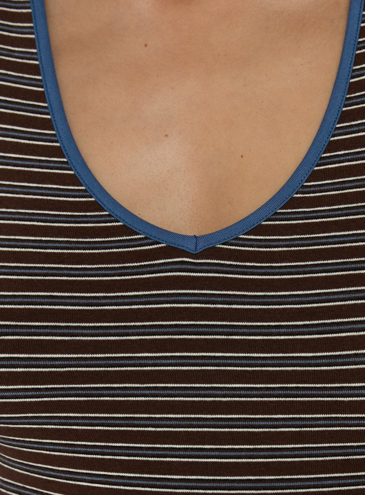 Truce V Neck Tank Top Multi Stripe